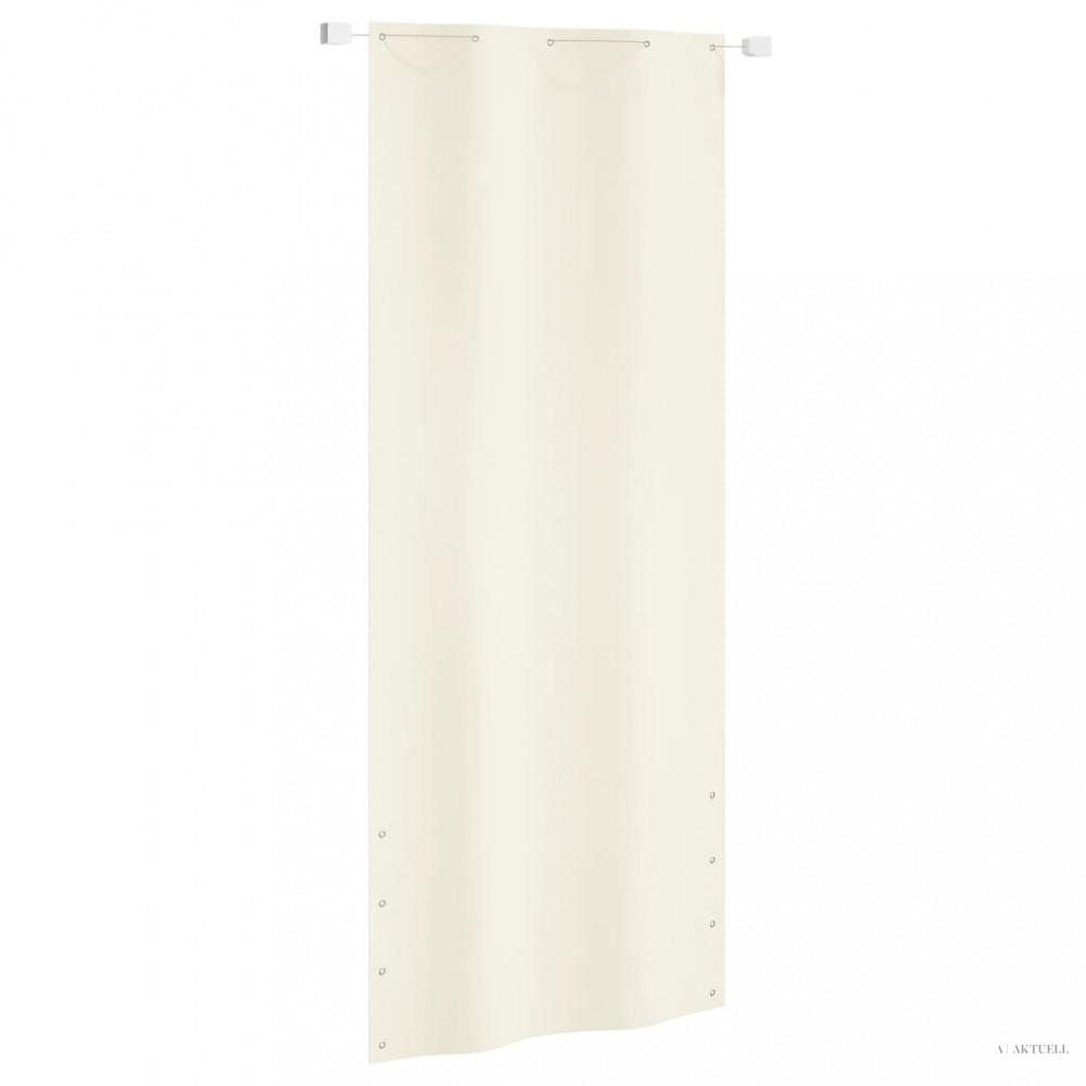 Krémszínű oxford-szövet erkélyparaván 100 x 240 cm