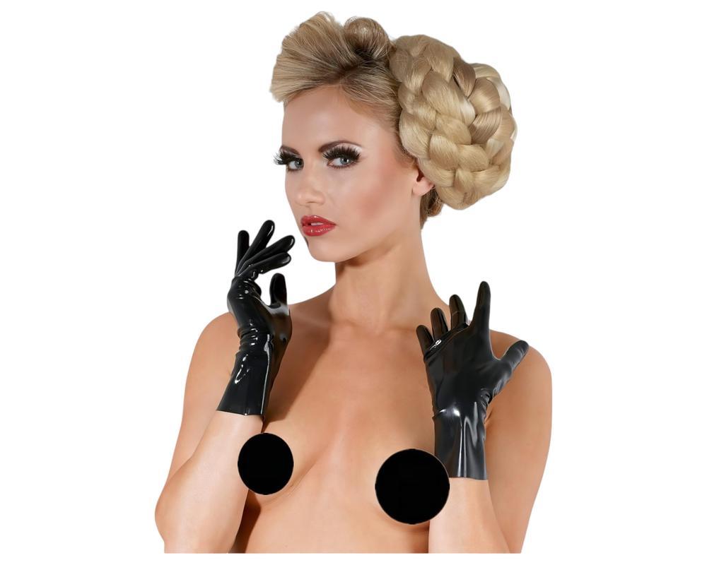 LATEX - rövid, unisex kesztyű (fekete)