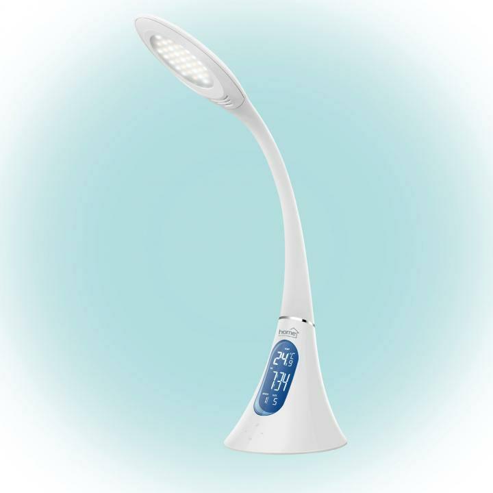 LED-es asztali lámpa, órával, hőmérővel LA 6