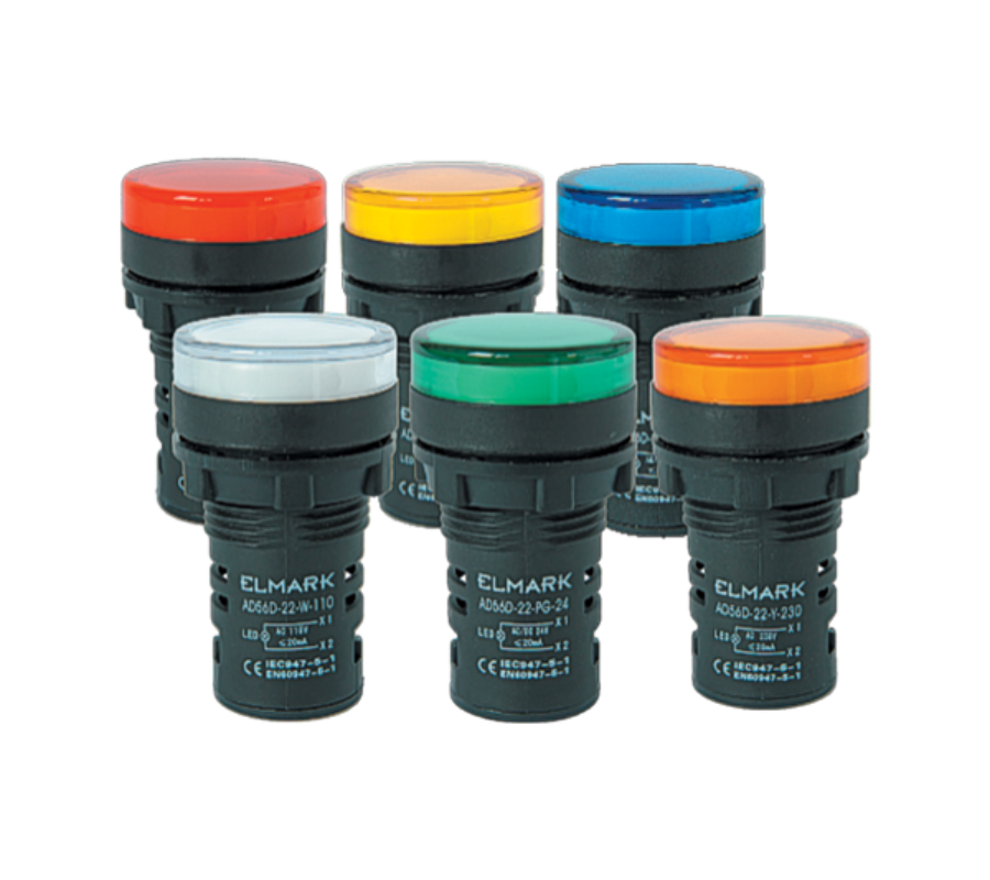 LED JELZŐLÁMPA AD56D-22-R-230 PIROS 22mm 230 AC