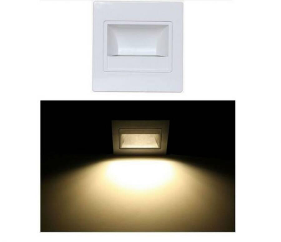 LED LÉPCSŐ VILÁGÍTÁS FEHÉR KERET 230V 1,5W TERMÉSZETES FEHÉR