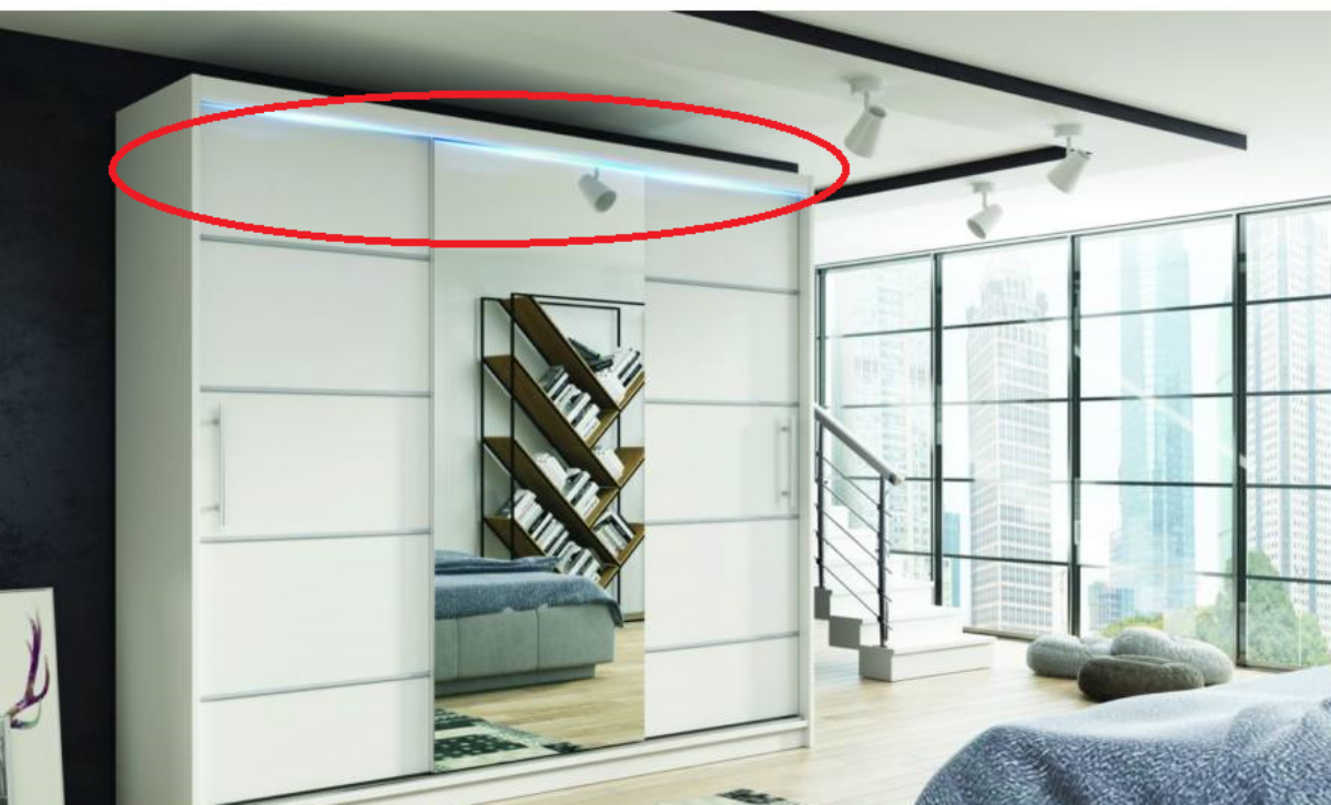 LED világítás 250-es gardróbszekrényhez
