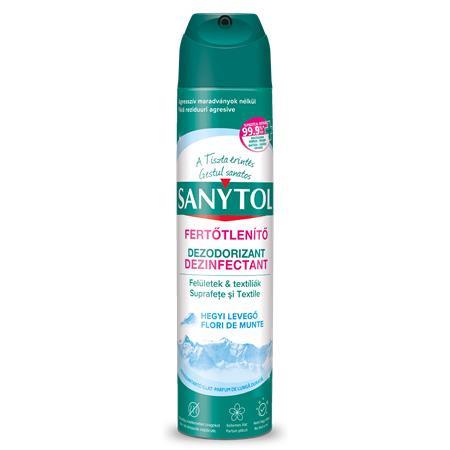 Légfrissítő, fertőtlenítő, 300 ml, SANYTOL, hegyi levegő