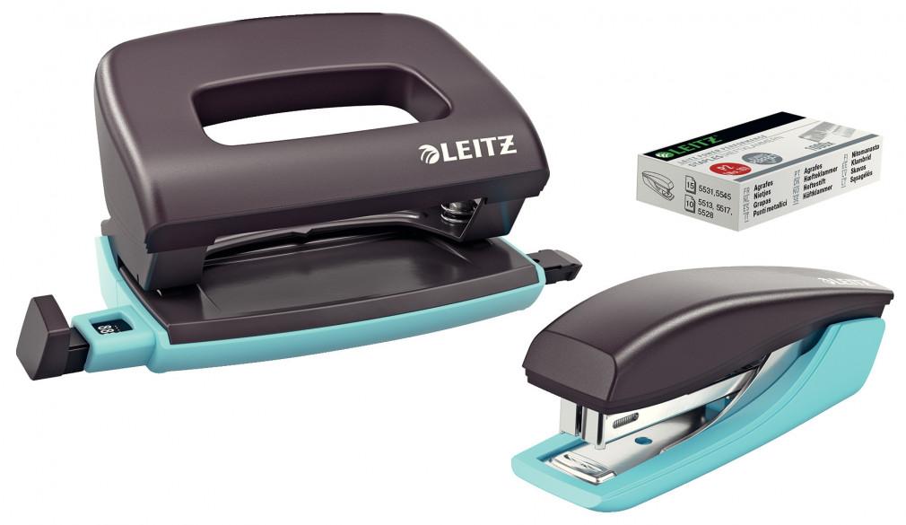 Leitz UrbanChic Mini tűzőgép és lyukasztó szett 10lap szürke