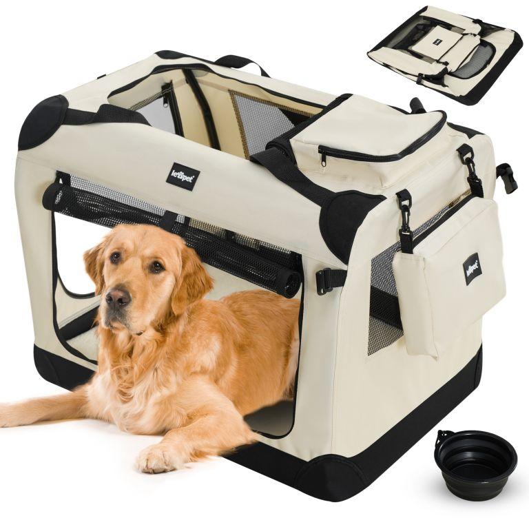Leopet® Szállító box kutyáknak XXXL 102 x 69 x 69 cm bézs