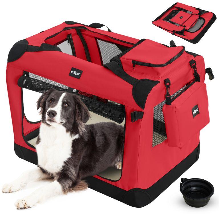 Leopet® Szállító doboz kutyáknak XL 81,3 x 58 x 58 cm piros