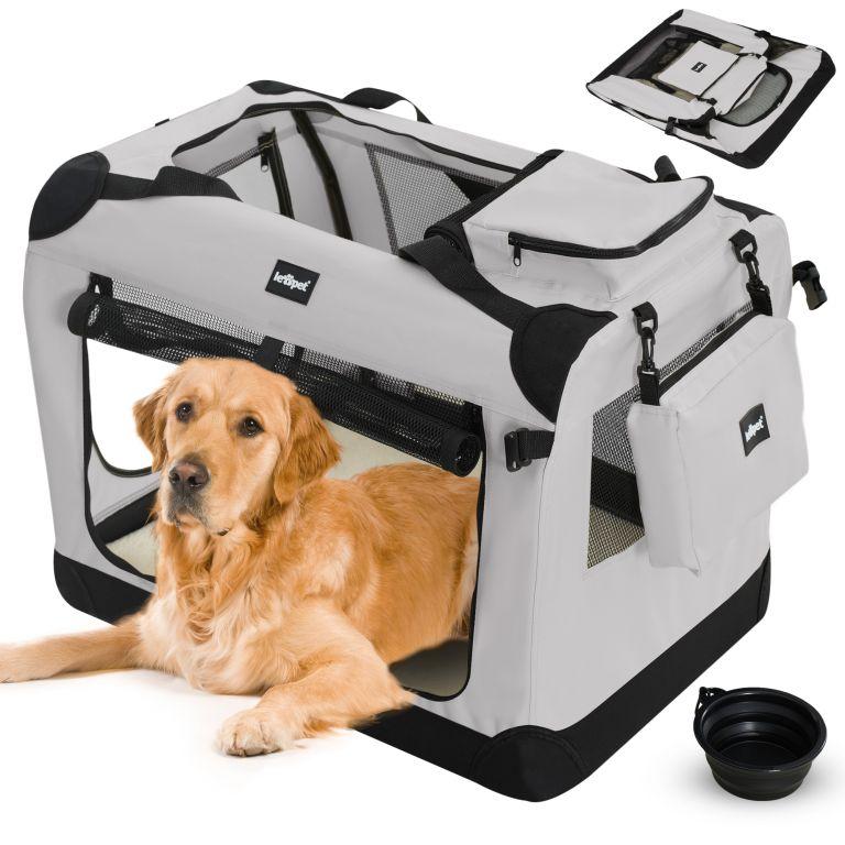 Leopet® Szállító doboz kutyáknak XXXL 102 x 69 x 69cm szürke
