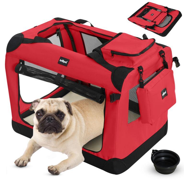 Leopet® Szállítódoboz kutyáknak S 49,5 x 34,5 x 35 cm piros