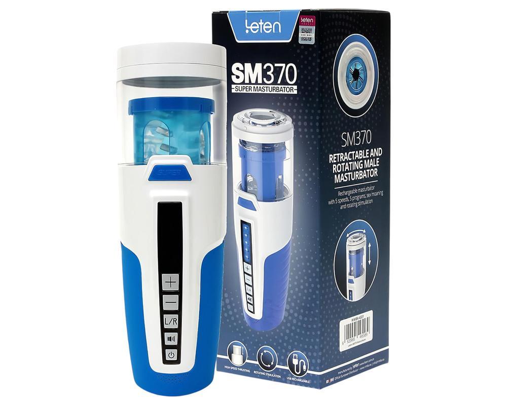 Leten SM370 - nyögő, forgó maszturbátor (fehér)