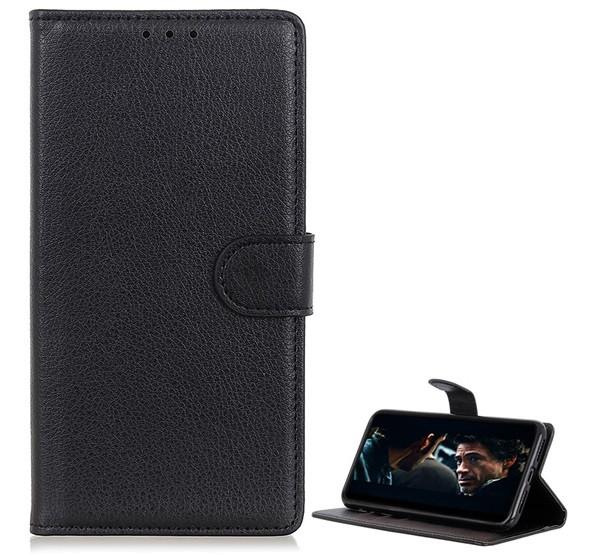 LG K42 Flip tok álló, bőr hatású FEKETE
