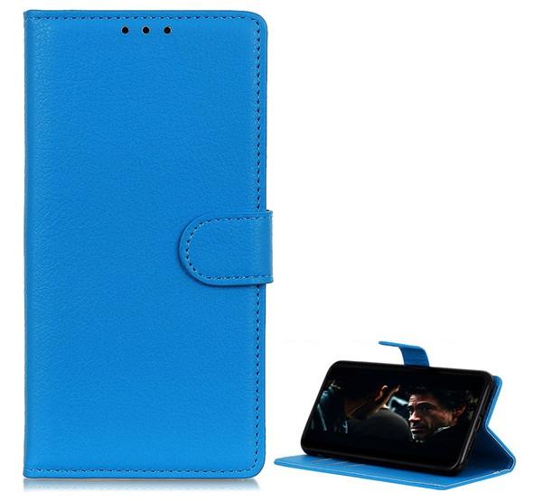 LG K42 Flip tok álló, bőr hatású VILÁGOSKÉK