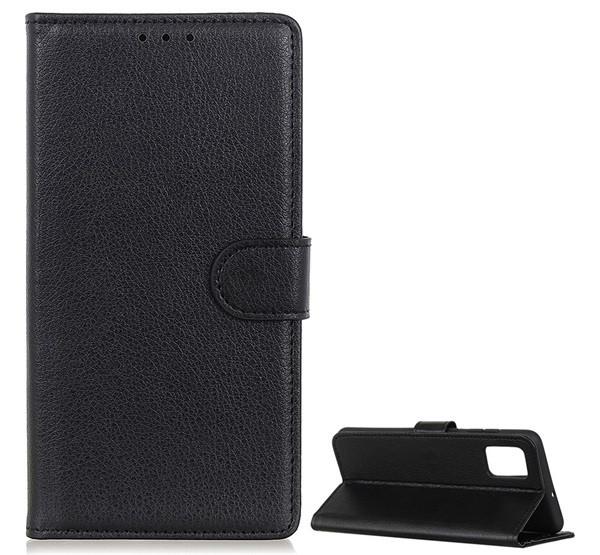 LG K62 / K52 Flip tok álló, bőr hatású FEKETE