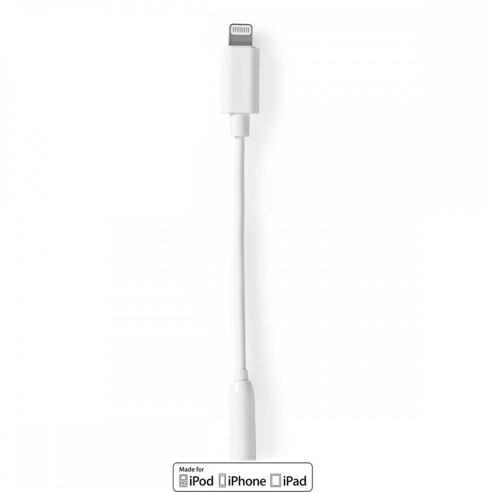 Lightning-Adapter | Apple Lightning, 8 Pólusú | 3.5 mm Aljzat | Nikkelezett | 0.10 m | Kerek | PVC