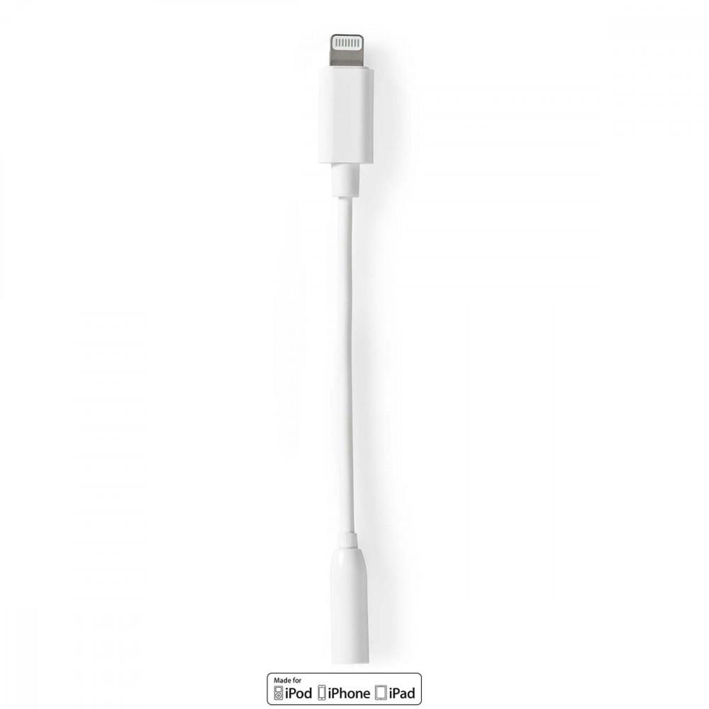 Lightning-Adapter | Apple Lightning, 8 Pólusú | 3.5 mm Aljzat | Nikkelezett | 0.10 m | Kerek | TPE