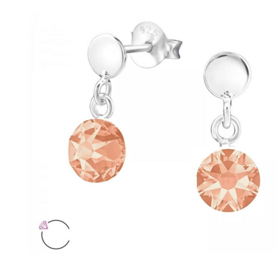 Lilibeth- Swarovski kristályos fülbevaló -Light Peach