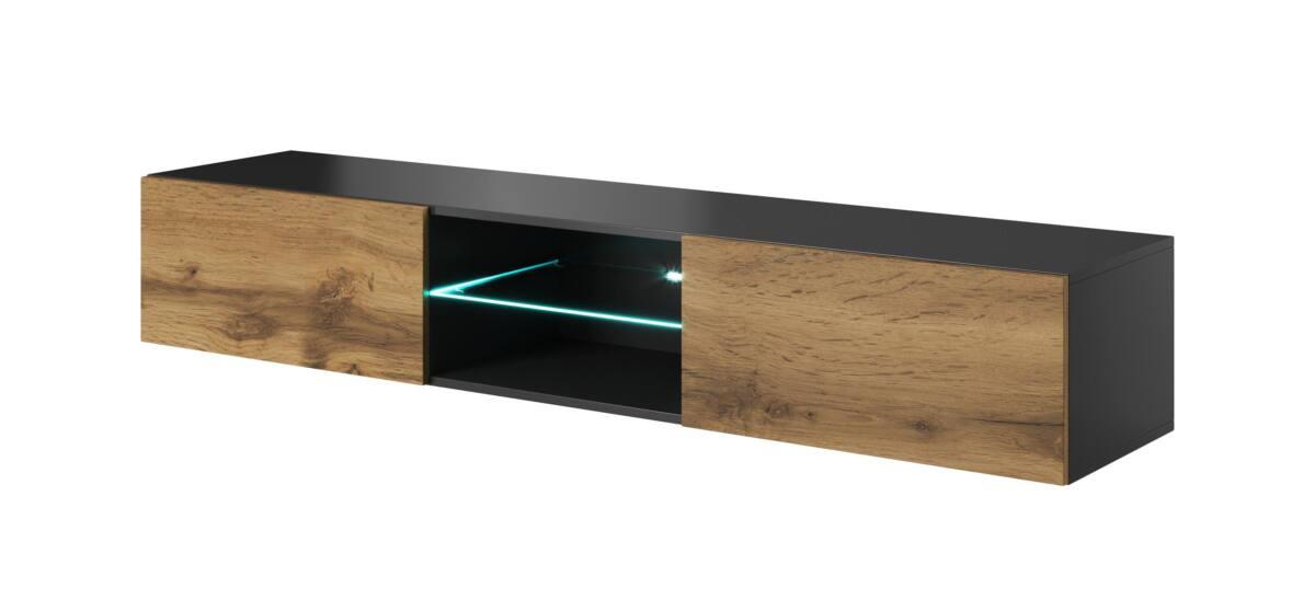 Livo RTV-180w fali tv-állvány, antracit/votan tölgy