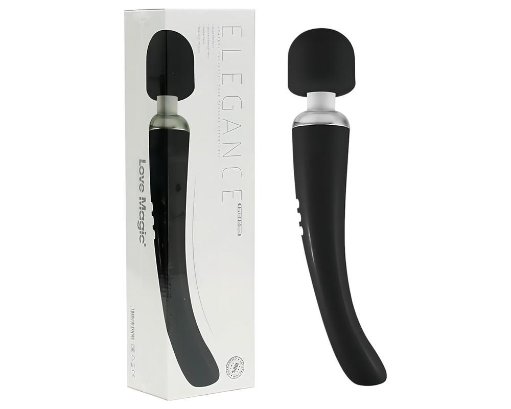 Love Magic Elegance Wand - akkus, masszírozó vibrátor (fekete)