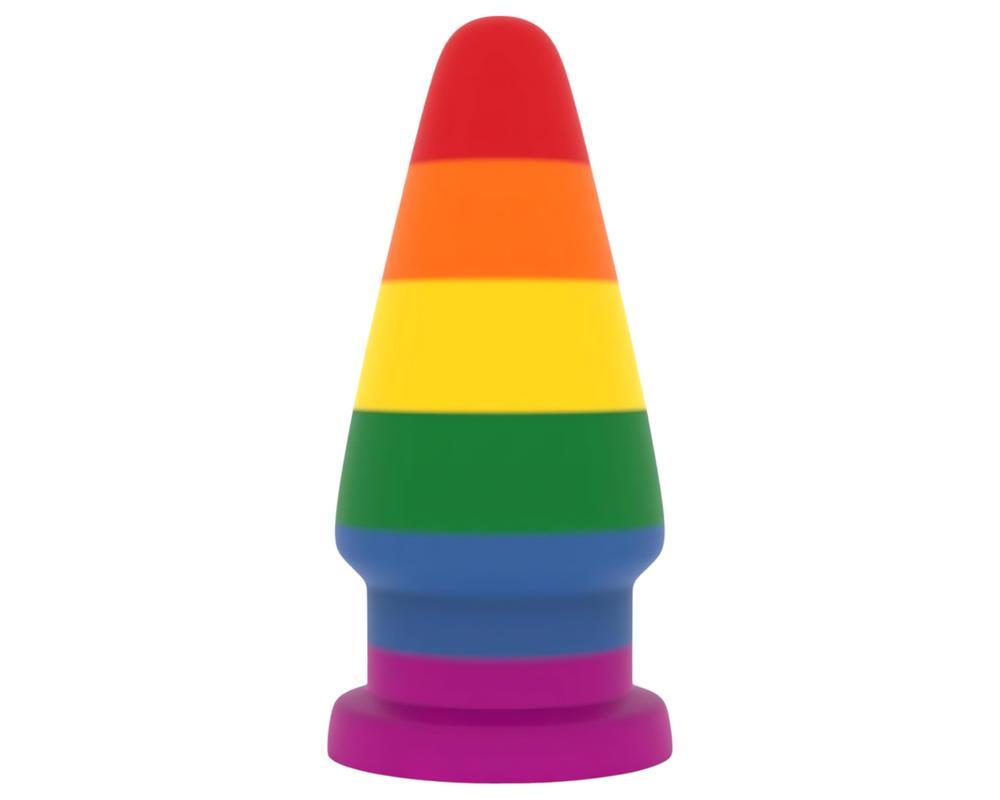 Lovetoy Prider - anál tágító plug - 15cm (szivárvány)