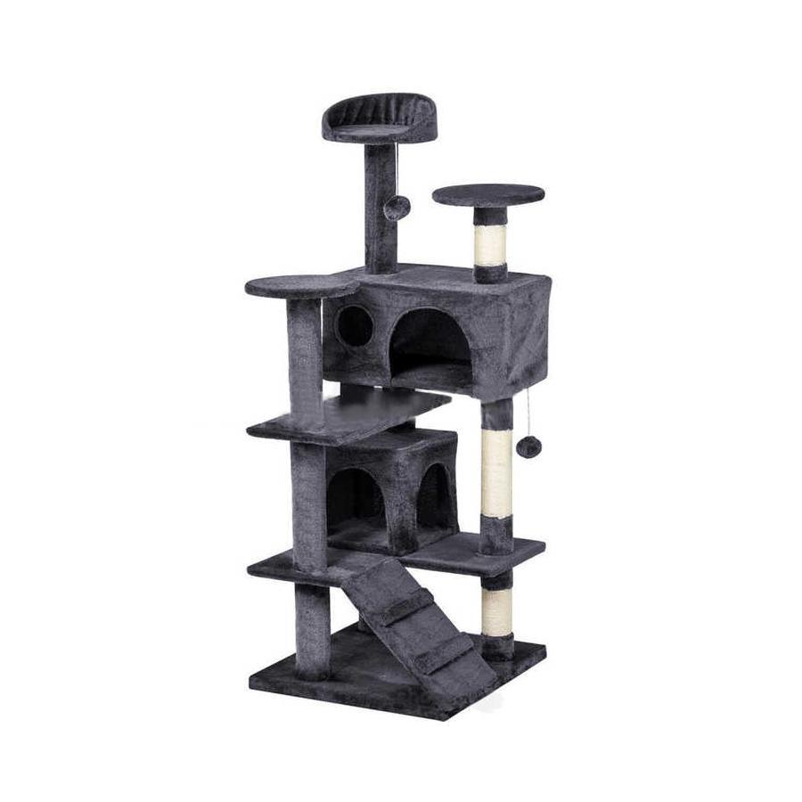 Macskabútor több szintes - 130 cm - szürke