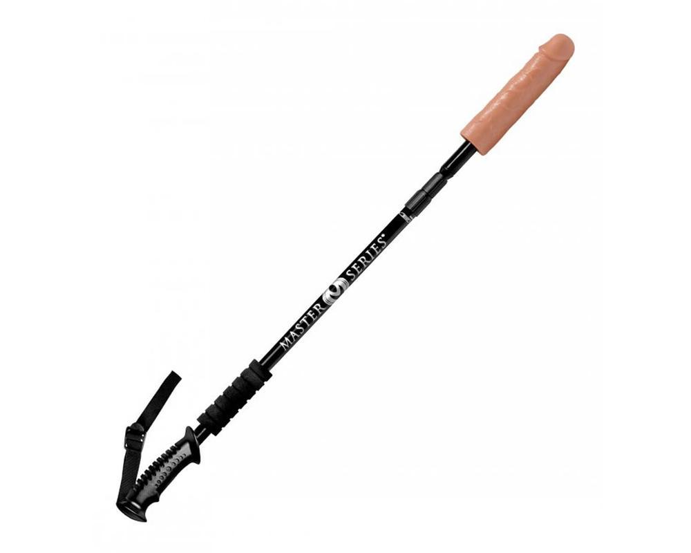Master Series Dick Stick - teleszkópos bot dildóval (fekete-natúr)
