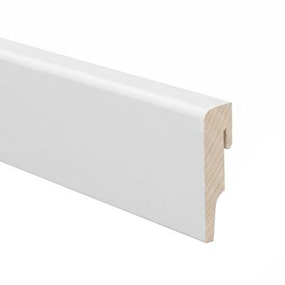 MDF fóliázott parkettaszegélyléc (19x82 mm) fehér, sima felület - 240 cm