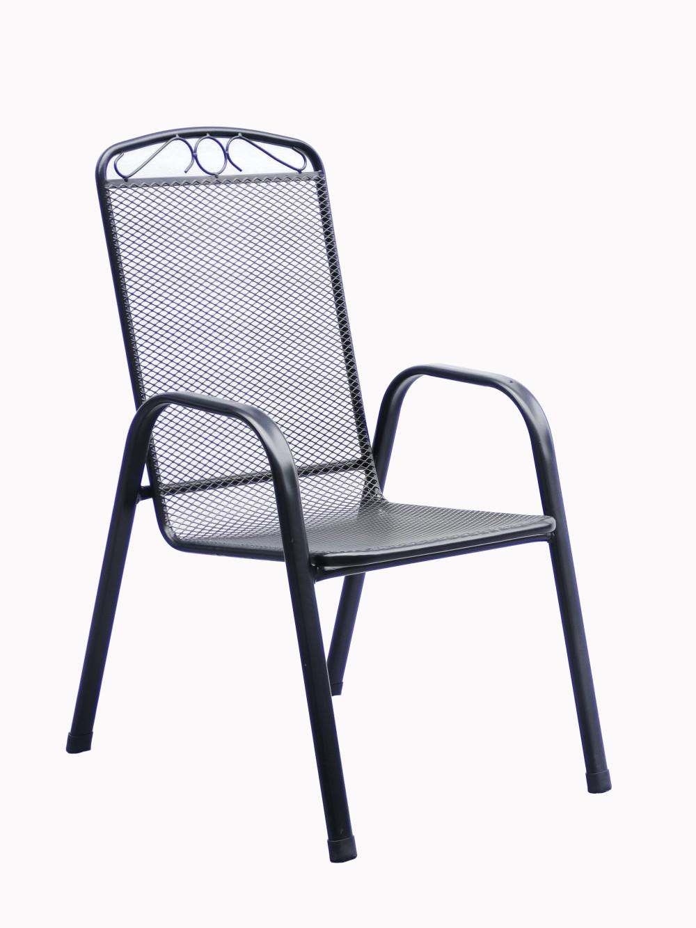 Melfi fém kerti szék matt fekete