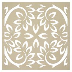 Mennyezeti kazettás dekorpanel, ágak, 595x595 mm, 3 mm HDF - Krém