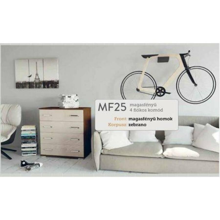 MF25 magasfényű 4 fiókos komód