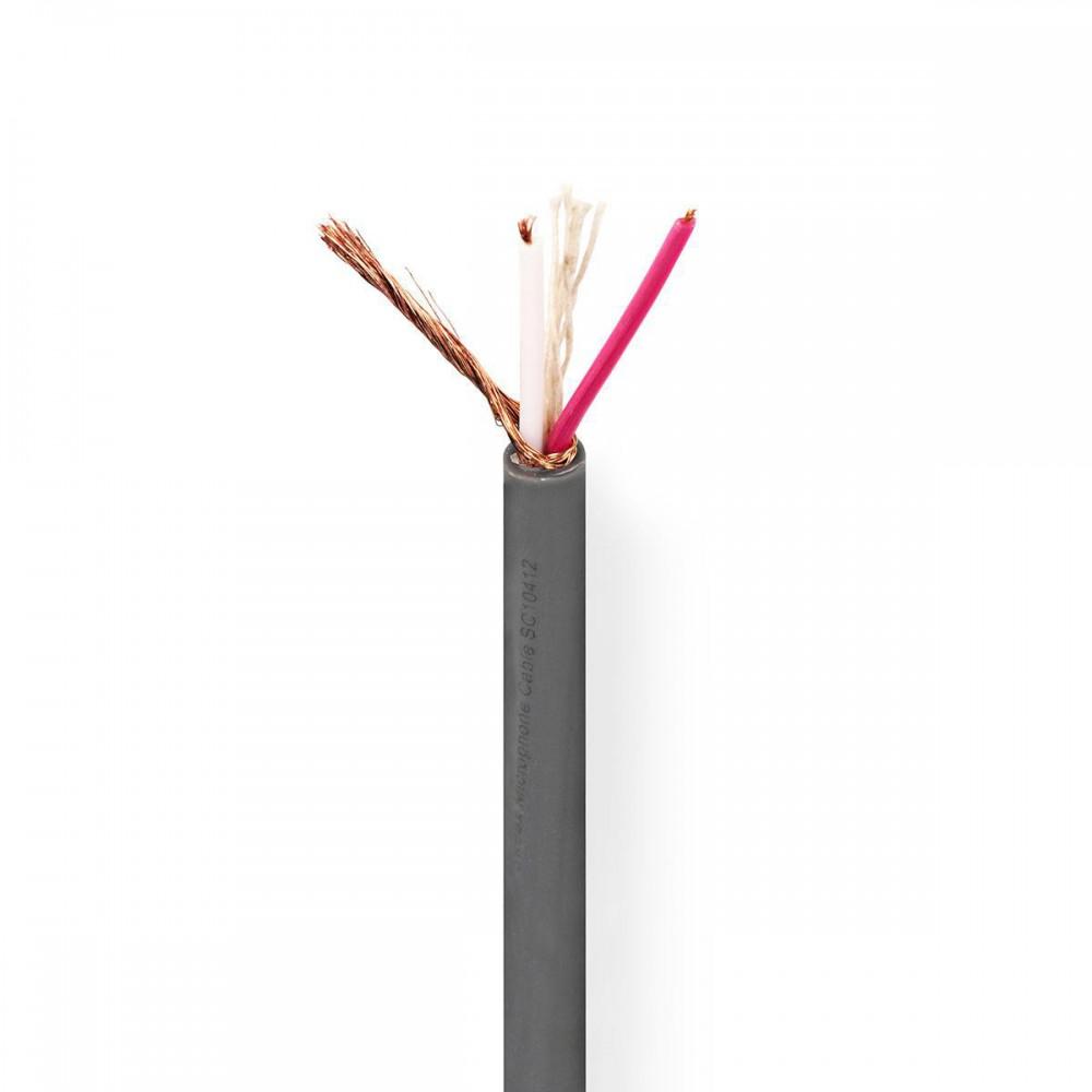 Mikrofon kábel | 2x 0.23 mm² | Réz | 100.0 m | Kerek | PVC | Sötét Szürke | Tekercsben