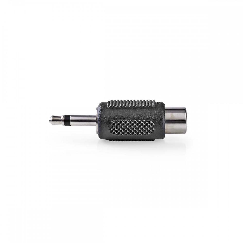 Mono audio adapter | 3.5 mm Dugasz | RCA Aljzat | Nikkelezett | Egyenes | ABS | Fekete | 10 db | Műanyag Zacskó