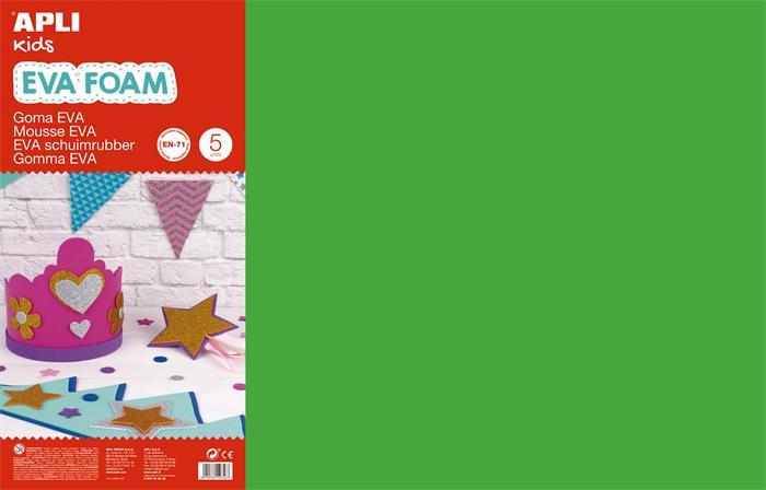 Moosgumi, 400x600 mm, APLI Kids "Eva Sheets", zöld