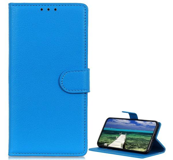 Motorola Moto E7 Power Flip tok álló, bőr hatású VILÁGOSKÉK
