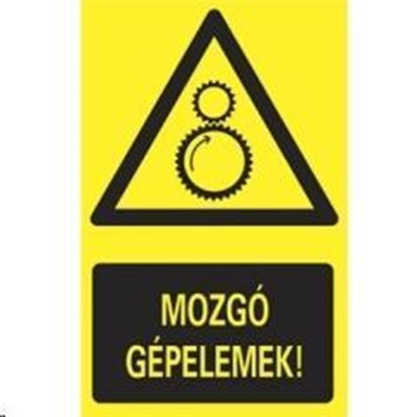 Mozgó gépelemek ! tábla