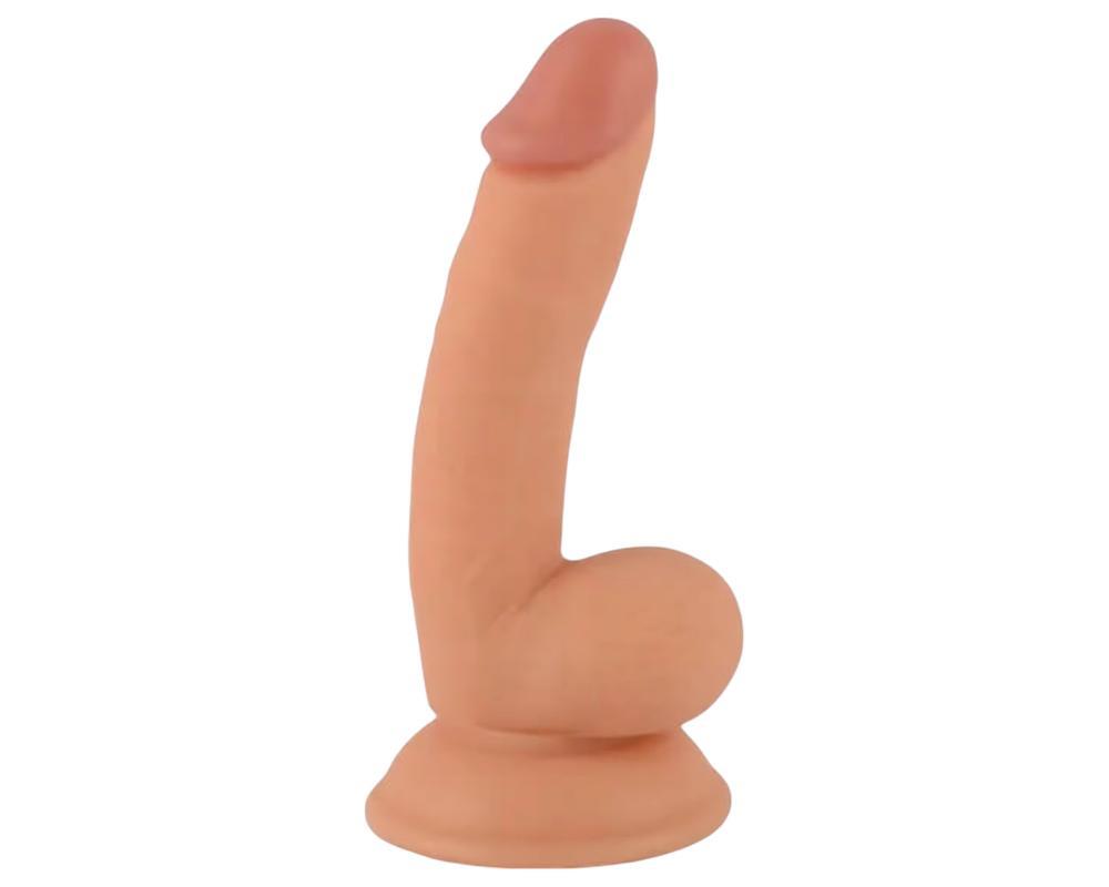 Mr. Rude - tapadókorongos, herés élethű dildó - 18cm (natúr)