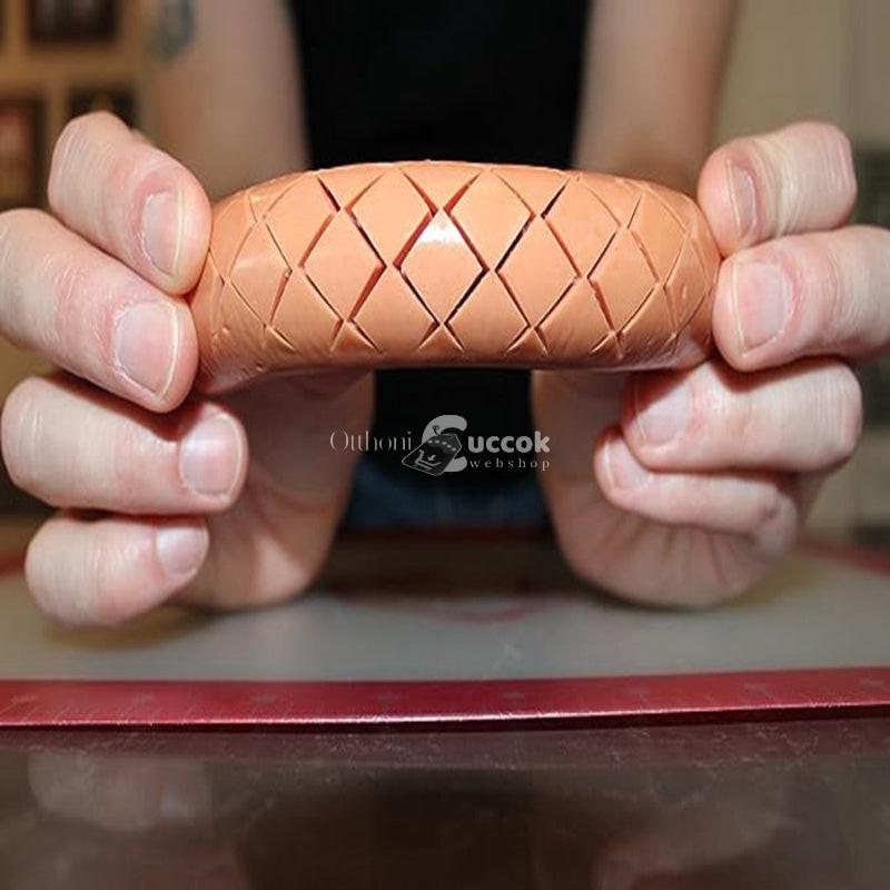 Műanyag hot dog szeletelő