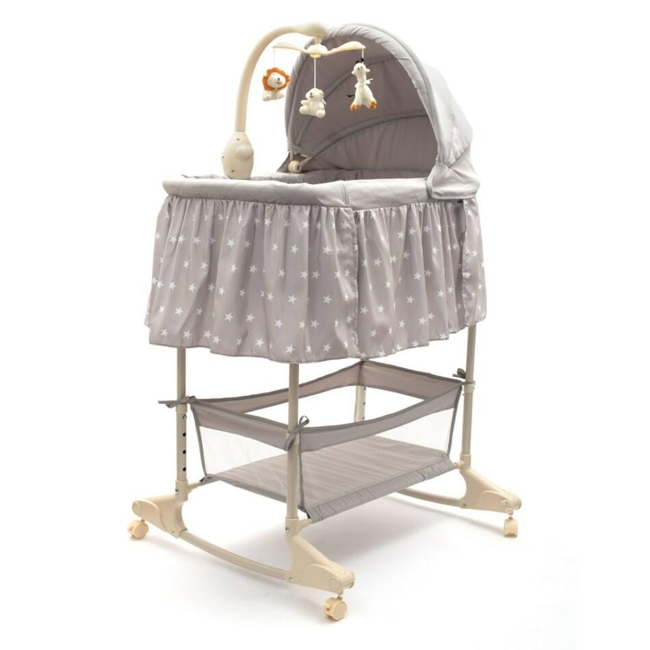 Multifunkcionális baba bölcső kiságy New Baby csillag szürke  Szürke