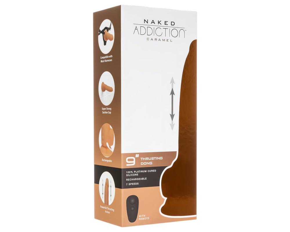 Naked Addiction Thrusting 9 - lökő vibrátor - sötét (23cm)