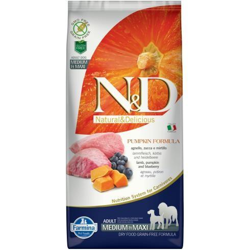 N&amp;D Dog Grain Free bárány&amp;áfonya sütőtökkel adult medium/maxi 12 Kg