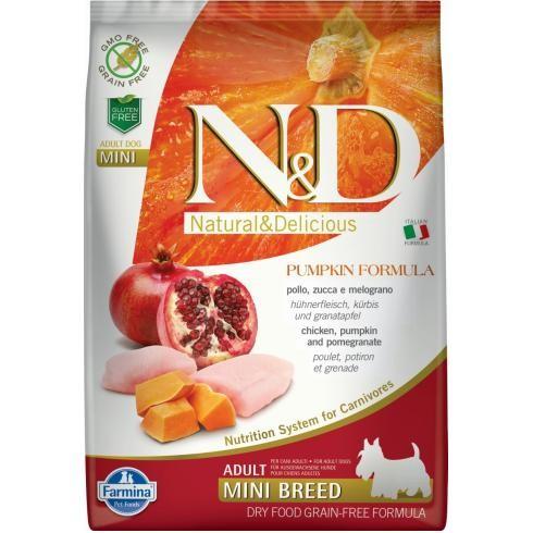 N&amp;D Dog Grain Free csirke&amp;gránátalma sütőtökkel adult mini 7 Kg