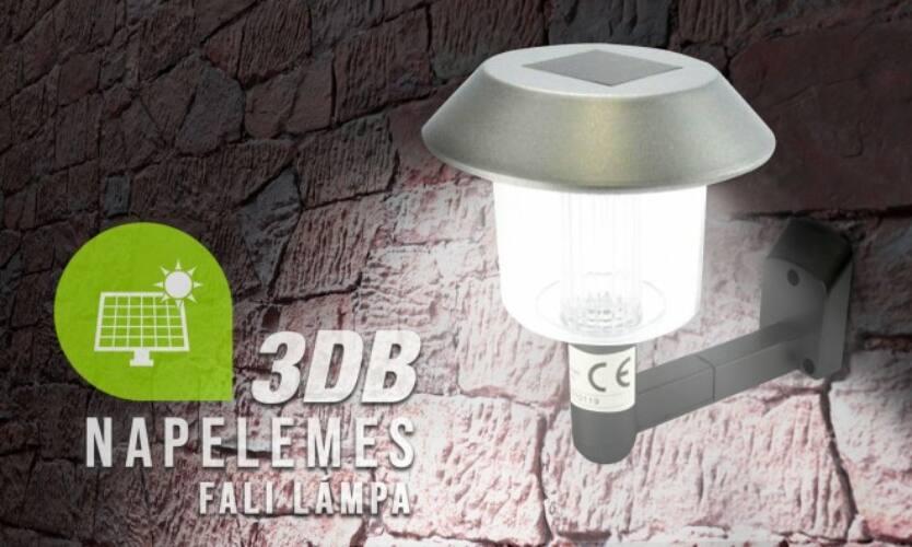 Napelemes fali lámpa 3 db