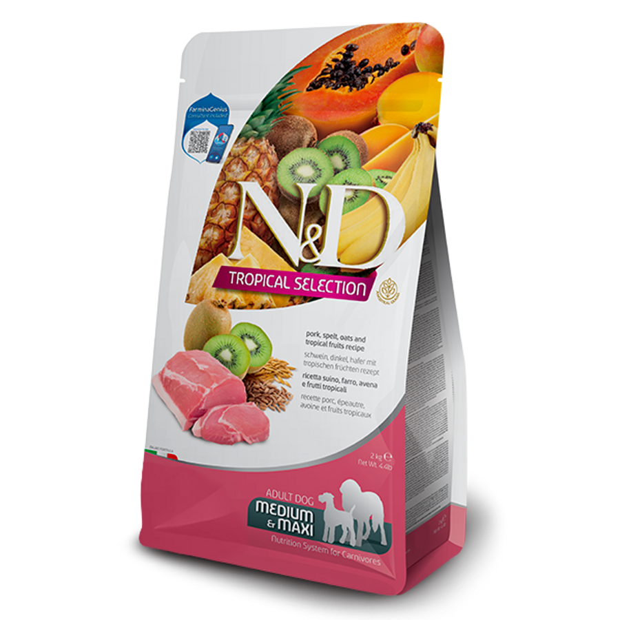 N&D Tropical Selection felnőtt medium/maxi sertés kutyatáp 2kg