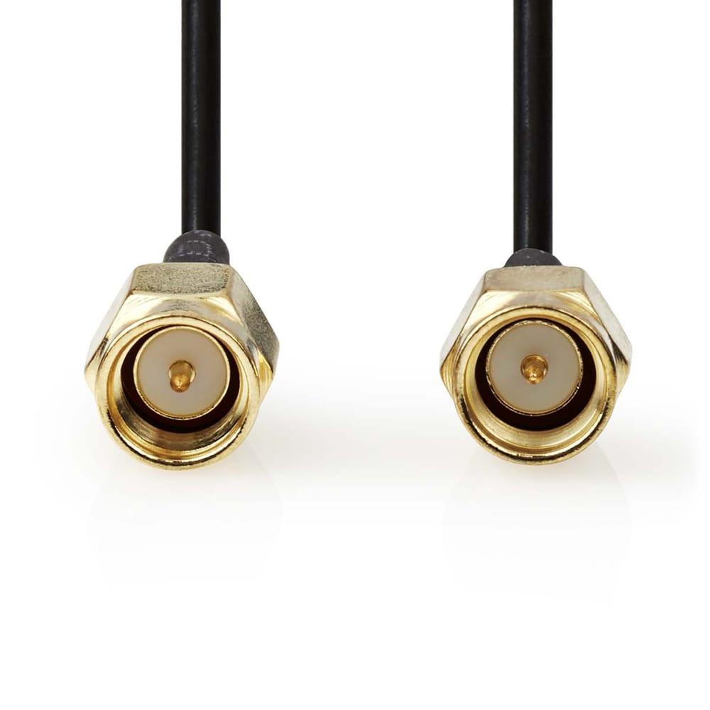 Nedis SMA antenna kábel SMA apa - SMA apa 1.0m, 50 Ohm, aranyozott, fekete - CSGL02000BK10