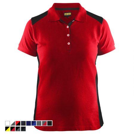 Női galléros póló 3390-1050 - L - Fehér-szürke