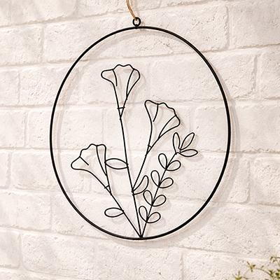 Nortene Flowall fém faldekoráció virágmintával, kerti fali dekor (Ø30 cm)