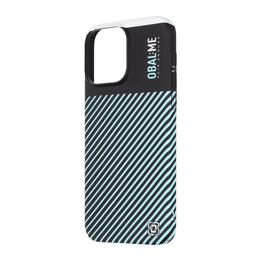 OBAL:ME Flossy Stripes tok Apple iPhone 15 Pro Max készülékhez fekete/égkék