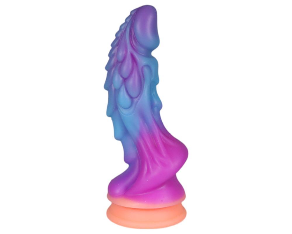 OgazR - világító sárkány dildó - 22cm (lila-rózsaszín)