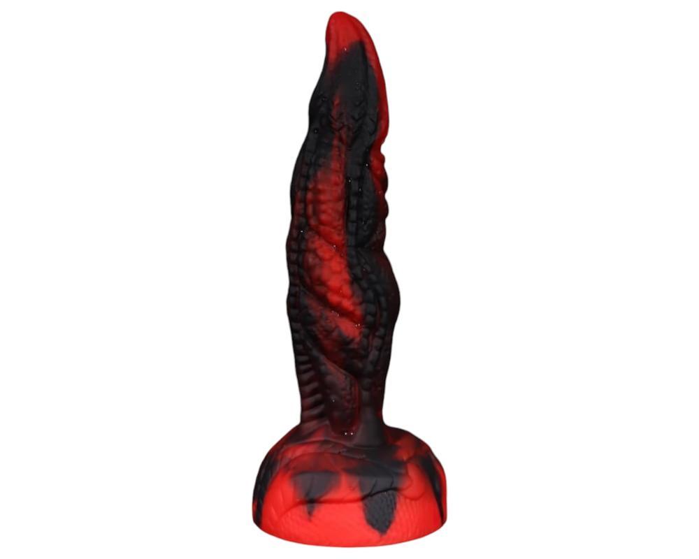 OgazR Hell Dong- barázdált dildó - 20 cm (piros)