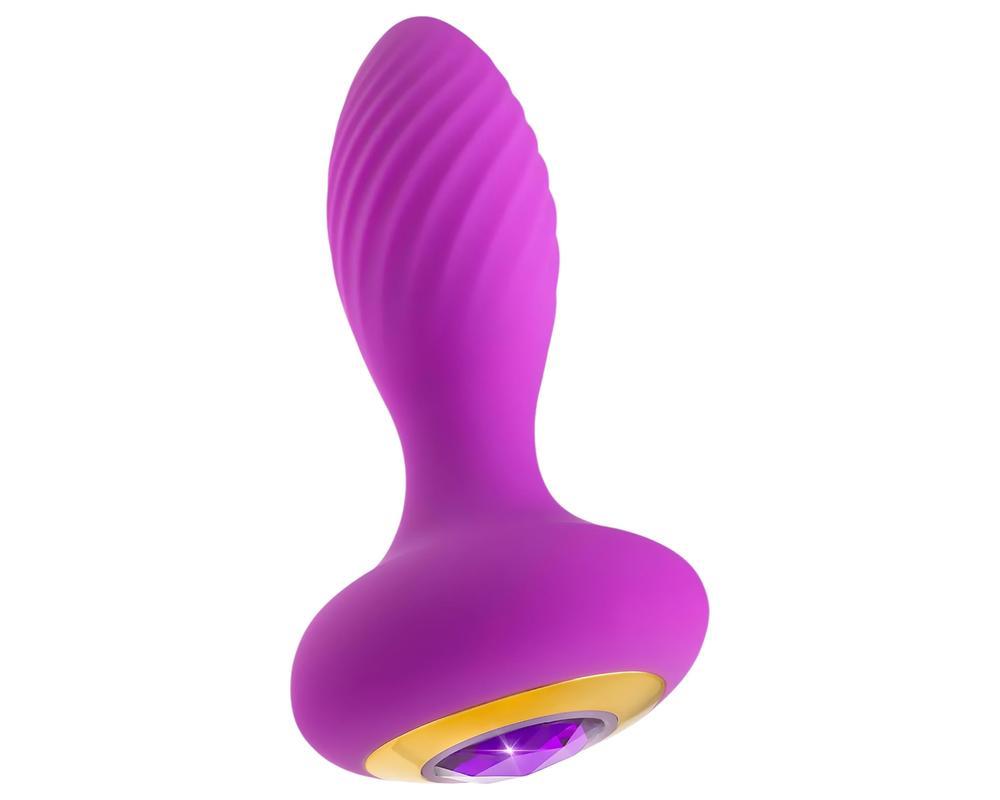 Oh My Gem - vibrációs anál plug kővel (lila)