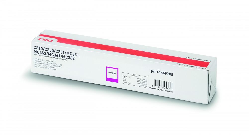 Oki C310/330/510/530/MC351 Toner Magenta 2000 oldalra