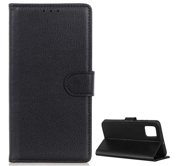 OnePlus 8T Flip tok álló, bőr hatású FEKETE
